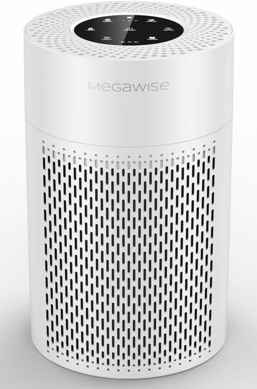 MEGAWISE 2022 Updated Version Smart Air Purifier for Home Large Room up to 936ft², H13 True HEPA Filter with Smart Air Quality Sensor, Sleep Mode, Quiet for Pollen, Pets Hair, Odors, Smoke, Dust