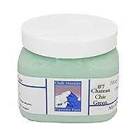 Quality Chalk Furniture Paint. Zero VOC and Low Odor. 54 Beachy and Earthy Colors. (16oz #7 Chateau Chic Green)