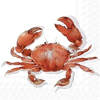 Paper Napkins CRAB coral 20-Count 3-Ply Lunch Napkins 6.5 x 6.5 inches