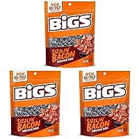 BIGS Sizzlin' Bacon Sunflower Seeds, Keto Friendly Snack, Low Carb Lifestyle, 5.35 oz Bag (Pack of 3)