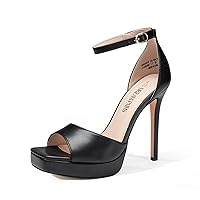 DREAM PAIRS Women's Stiletto High Heels Platform Ankle Strap Square Open Toe Dress Sexy Sandals