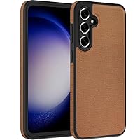 X-level for Samsung Galaxy S23 FE Case, Strudy Carbon Fiber Phone Cover Soft TPU Bumper Shockproof Protective Phone Case for Samsung S23 FE 5G (Brown)