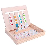 Yahede Wooden Montessori Toys,Color Shapes Sorting Logic Board Game Maze Slide Puzzle Board Kids Autism Toys,Brainy Four Color & Shape Puzzle Game Play Montessori Toys,Kids Boys Girls Like-inded