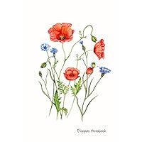 Poppies Notebook: Lined Notebook Journal 6X9