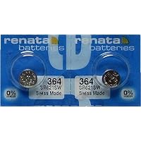 2 Renata 364 SR621SW Silver Oxide Zero Mercury Electronic Batteries