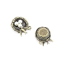 Jewelry Making Charms Jewellery Charme Antique Brass Tone Fashion Finding for Necklace Bracelet Pendant Earrings Repair DIY MC054 Pearl Bird Nest