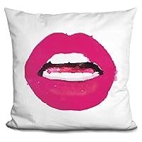 Pink Lips Decorative Accent Throw Pillow