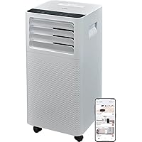 TCL H5P24W 7,500 BTU Portable Air Conditioner, Cools up to 200 Sq. Ft, Works as Dehumidifier & Fan, Remote Control & Window Kit Included, Alexa and Google Assistant Compatible, White