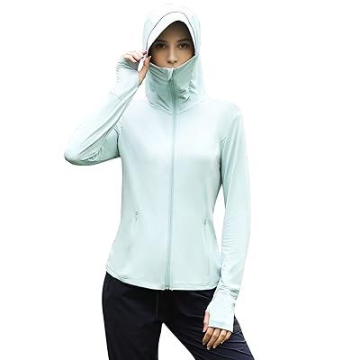 Jack Smith Women's Full Zip Sun Protection Hoodie Jacket Packable UPF 50+ Outdoor Hiking Shirts with Zipper Pockets