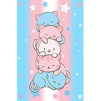 Kawaii Cat Notebook: Cute Transgender Pride Flag Kitty Anime College Ruled Lined Journal, 6x9