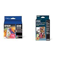Epson T320 PictureMate Color -Cartridge -Ink & Value Photo Paper Glossy, 4
