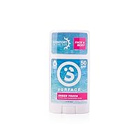Surface Sheer Touch Body Sunscreen Stick - Reef Friendly, Ultra-Light & Clean Feeling, Broad Spectrum UVA/UVB Protection, Cruelty & Paraben Free, Maximum Water Resistant(80 min) - SPF 50 1.5oz