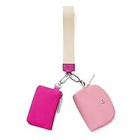 Mini Zip Around Wristlet keychain Wallet for Women Dual Pouch Wristlet Portable wallet Coin Purse Mini Women Coin Pocket