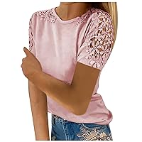 Oversize Short Sleeve Casual T Shirts for Womens Gym Summers Solid Cosy Tshirt for Ladies Lightweight Scoop Pink S