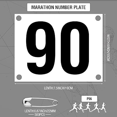 Hanaive 100 Pieces Running Bib Numbers with Safety Pins for Marathon Sports  Competition Events Tearproof Waterproof, 6 x 7.5 Inch (1-100 Number)
