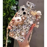 Victor for iPhone 14 Pro Max 6.7'' Glitter Plating Case, Cute Luxury Bling Rhinestones Diamond Soft Bumper Clear Transparent TPU Perfume Bottle Case for Apple iPhone 14 Pro Max 6.7 inch 2022 (H)
