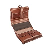 Maxwell Scott Bags Quality Leather Hanging Dopp Kit | The Pratello | Handcrafted In Italy | Chestnut Tan Brown