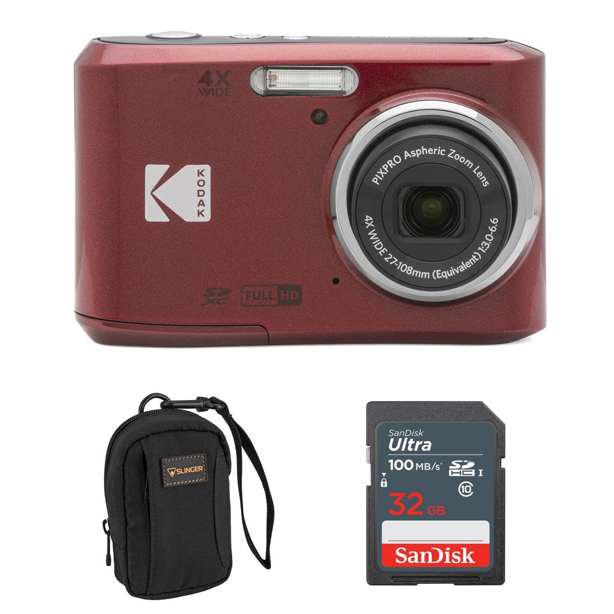 KODAK PIXPRO FZ45-WH 16MP Digital Camera 4X Optical Zoom 27mm Wide Angle 1080P Full HD Video 2.7