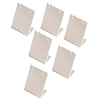 6 Pieces White Leatherette Leaning Earring Stands/Jewelry Displays 3.5 Inches Tall (White Leatherette, 6)