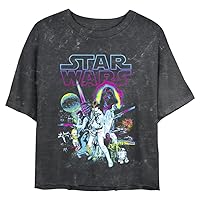 STAR WARS Neon Hope Women's Mineral Wash Short Sleeve Crop Tee