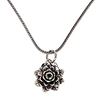 NOVICA Handmade Peridot Flower Necklace Floral .925 Sterling silver Pendant Green Indonesia Birthstone 'Sacred Green Lotus'