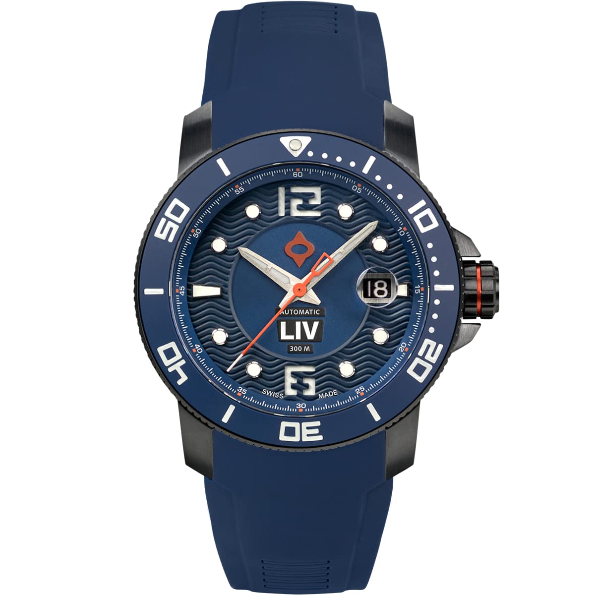 LIV GX-Diver's 44MM Swiss Automatic -1000 Feet Water Resistant -Surgical Grade 316L Stainless Steel - Unidirectional Ceramic Bezel - BGW9 Luminova - Scratch Resistant Sapphire Crystal - Dive Watches for Men