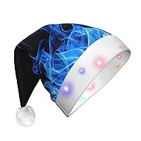 JENKEM Blue And Gold Jellyfish Christmas Led Light-Up Knitted Beanie Hat Colorful Flashing Holiday Xmas Christmas Party