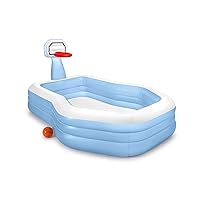 Intex 57183EP 101 Inch Swim Center Shootin' Hoops Inflatable Family Swimming Pool, Blue