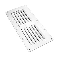 Kentan Rectangular Boat Vent,Stainless Steel Engraved Louver Vent,Cabin Ventilation Marine Vent Cover,Marine Boat Vent,Suit for Marine Boat Sailboat Accessories natural