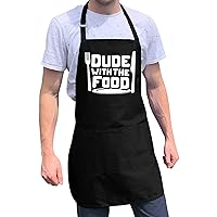 Dude with Food BBQ Grill Adjustable Apron for Men, One Size