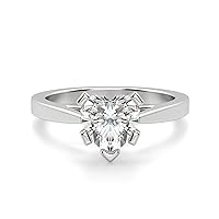 Siyaa Gems 1.80 CT Heart Colorless Moissanite Engagement Ring for Women/Her, Wedding Bridal Ring Sets, Eternity Sterling Silver Solid Gold Diamond Solitaire 4-Prong Set