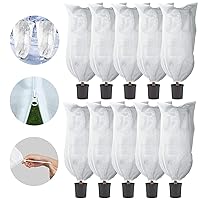 Plant Covers Freeze Protection 10 Pack – 35inch × 50inch Reusable Plant Protector Bag Drawstring Zipper Warm Blanket Frost Protection Season Extension, White, 35inch × 50inch 10 Pack