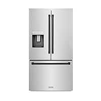 28.9 cu. ft. Standard-Depth French Door External Water Dispenser Refrigerator with Dual Ice Maker in Fingerprint Resistant Stainless Steel and Matte Black Handles (RSMZ-W-36-MB)