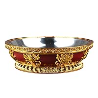 Buddhist Fruit Dish Buddhist Tray Auspicious Fruit Bowl Chinese Style Offering Plate Tribute Plate for Desk Home Ornaments