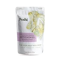 POSHI Marinated Artichoke Hearts | with Basil + Thyme | All Natural, Keto, Vegan, Paleo, Non GMO, Low Carb + Calorie, Gluten Free, Rady to Eat, Fully Cooked Vegetables, Pentry Food, Gourmet, Healthy (6 Pack, 6 oz)