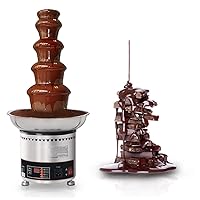 NEWTRY 5 Tier Updated Digital Chocolate Fondue Fountain Machine Commercial Stainless Steel Chocolate Fountain 8.8lbs Capacity 86~302℉ Adjustable For Wedding Home Party Restaurant (110V US Plug)