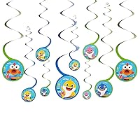 amscan Baby Shark Spiral Decoration with Cutouts - 5
