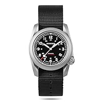 BODERRY Automatic Titanium Field Watch for Men 40 mm Military Watch Day Date Function 100 Metres Waterproof with Nylon Strap Japanese Mechanical Movement and Crown with Screw Mechanism