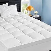 Queen Size Mattress Topper for Back Pain, Extra Thick Mattress Pad Cover, Cooling Breathable Pillow Top Protector Overfilled with Down Alternative, 8-21