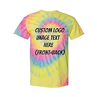 INK STITCH Unisex 200MS Custom Design Your Own Tie Dye Spiral T-Shirts (Multicolors)
