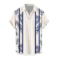 Light Blue Hawaiian Shirts for Men Baseball Button Up Shirt Summer Shirt Lightweight Tee Mens Shirts 4Xlt Big and Tall