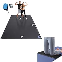 Extra Large Exercise Mat 9' x 6' x 7mm and Yoga Knee Pad, High-Density Workout Mats for Home Gym Flooring, Non-Slip, Extra Thick Durable Cardio Mat, Ideal for Plyo, MMA, Jump Rope - Shoe Friendly