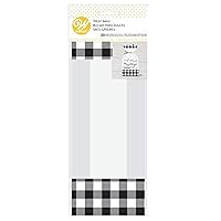 Black and White Buffalo Plaid Cello Treat Bags - 9.5 x 4 x 2in. - 20/Pack (1 Pack)
