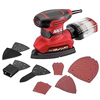 Corded Multi-Function Detail Sander with Micro-Filter Dust Box 3 Additional Attachments & 12pc Sanding Sheet- SR232301