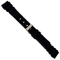 18mm Flex-On Black Rubber Sport Strap Waterproof Mens Watch Band Long N-45