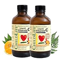 ChildLife Essentials Liquid Vitamin C - Immune Support, Vitamin C Liquid, All-Natural, Gluten-Free, Allergen Free, Non-GMO, High in Antioxidants - Orange Flavor, 4 Fl Oz Bottle (Pack of 2)