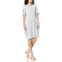 M Made in Italy Women's Casual Boho Dress with Tie Sleeves