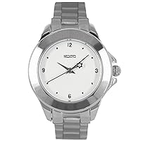 MEDOTA Daisy Series NO.DS-9801 Analog Quartz Water Resistant Single Dial Unisex Stainless Steel Strap Ladies Watch - Silver/White