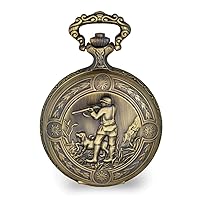 Charles Hubert Antique Gold Finish Hunter and Dog Pocket Watch 14.5