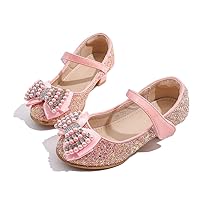 Girls High Heel Dress Shoes Glitter Princess Mary Jane Wedding Party Flower Girl Bridesmaids Pumps for Kids Toddler